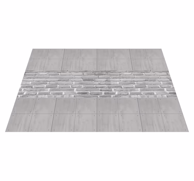 Grey vinyl rug with concrete effect panels - TenStickers