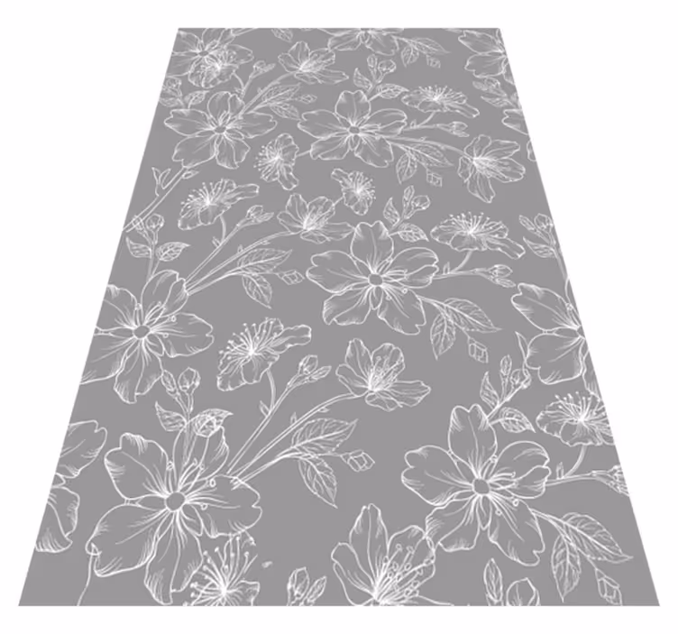 Grey vinyl rug with grey geometric design - TenStickers