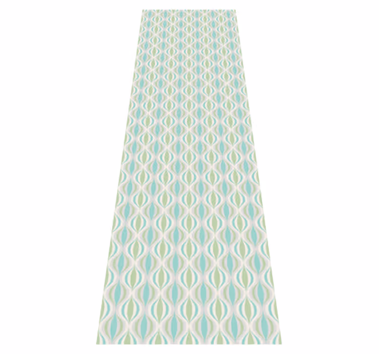 Hallway vinyl rug in light-colored 70s pattern - TenStickers