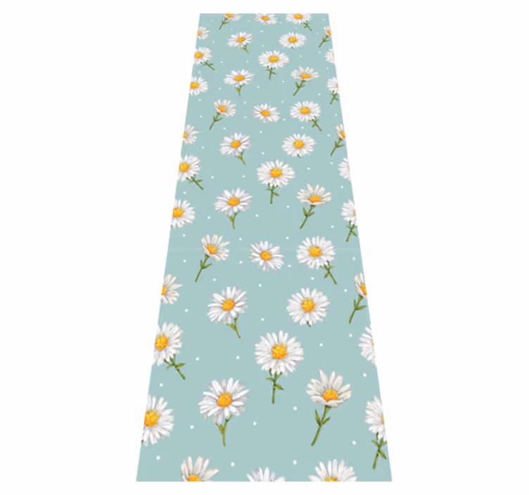Hallway vinyl rug with daisy flower pattern - TenStickers