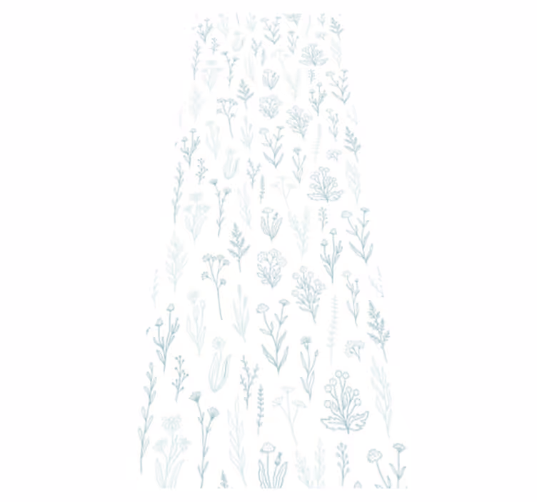 Hallway vinyl rug with flower on white background - TenStickers