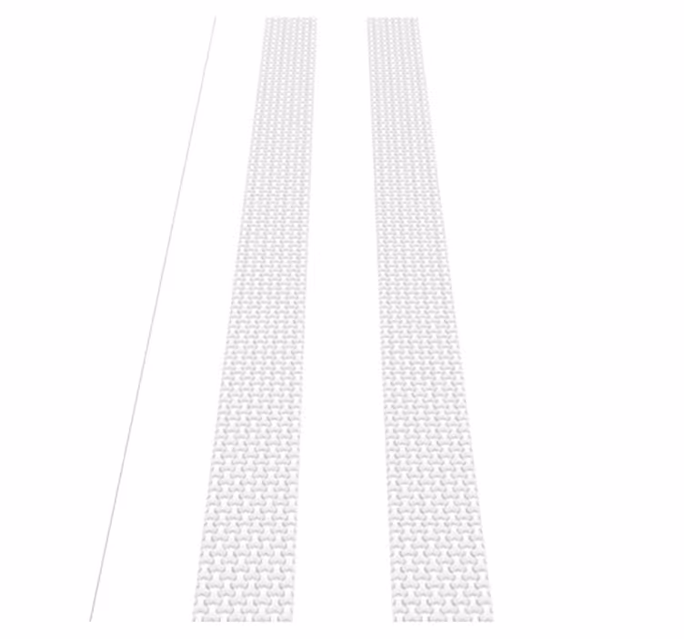 Hallway vinyl rug with 3d white vertical stripes - TenStickers