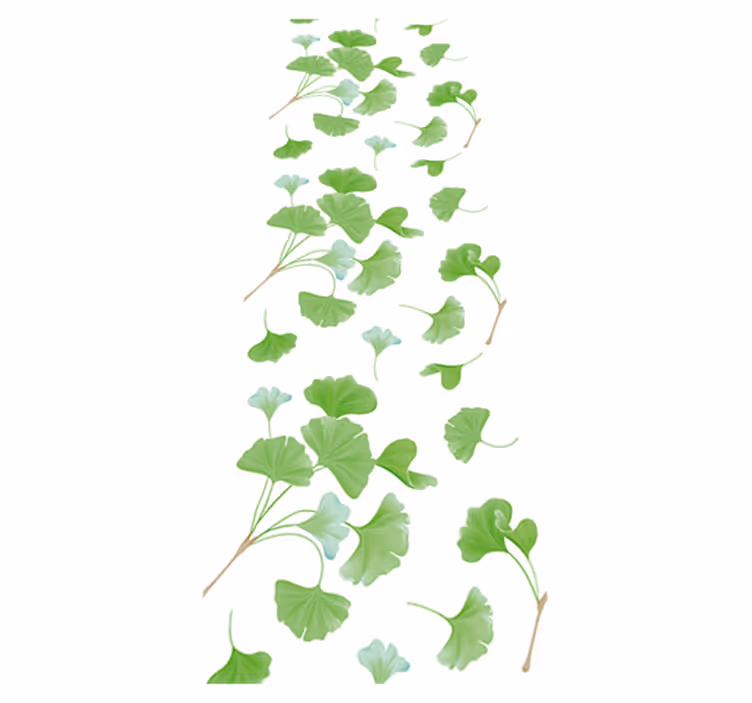 Hallway vinyl rug ginkgo leaves oil painting - TenStickers
