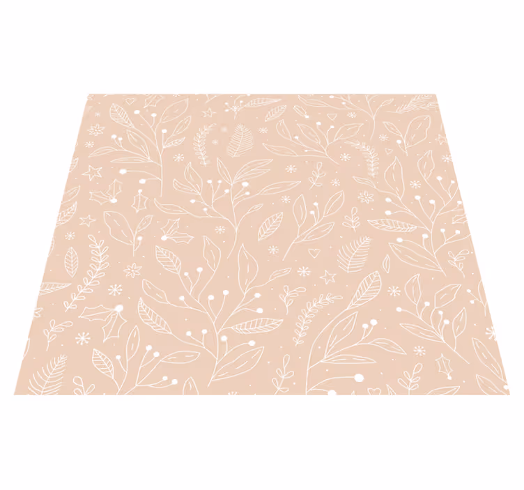 Beige vinyl rug with christmas plants design - TenStickers