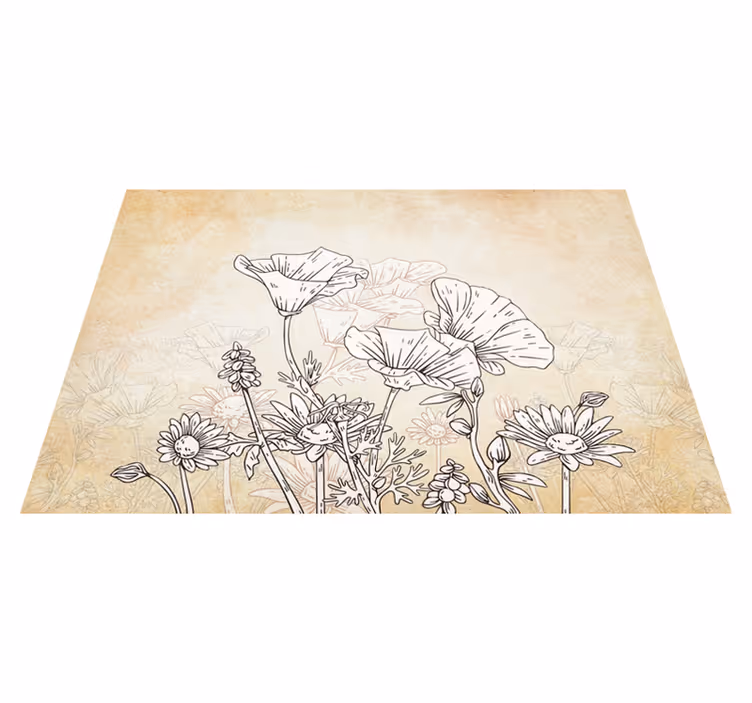 Beige vinyl rug vintage meadow design - TenStickers