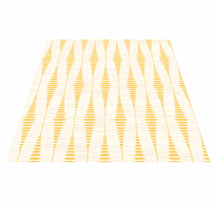Yellow vinyl rug in yellow rabaul ikat design - TenStickers