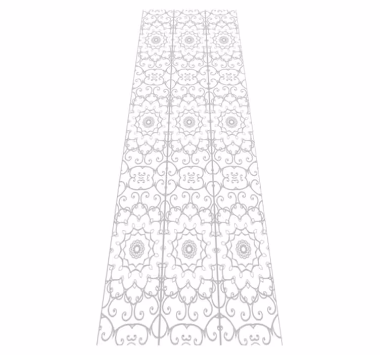 White vinyl rug with floral design - TenStickers