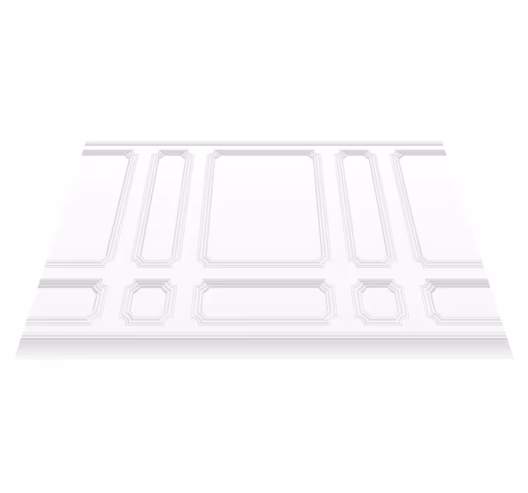 White vinyl rug classic quartered design - TenStickers