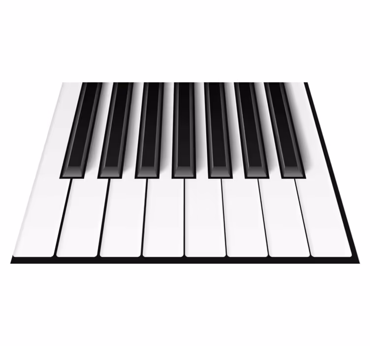 White vinyl rug with piano keys design - TenStickers