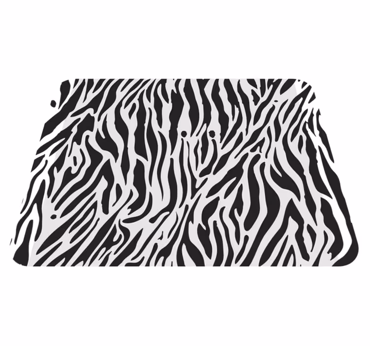 White vinyl rug with zebra print design - TenStickers