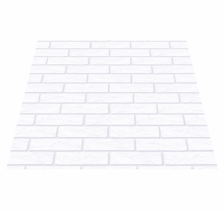 White vinyl rug with white brick pattern - TenStickers
