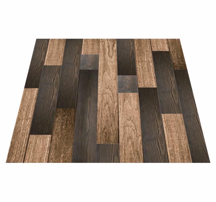 Brown vinyl rug with elegant wood patterns - TenStickers