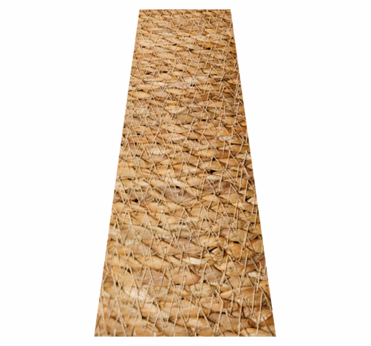 Brown vinyl rug in light french wicker design - TenStickers