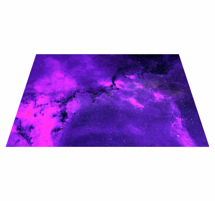 Purple vinyl rug cosmic nebula - TenStickers
