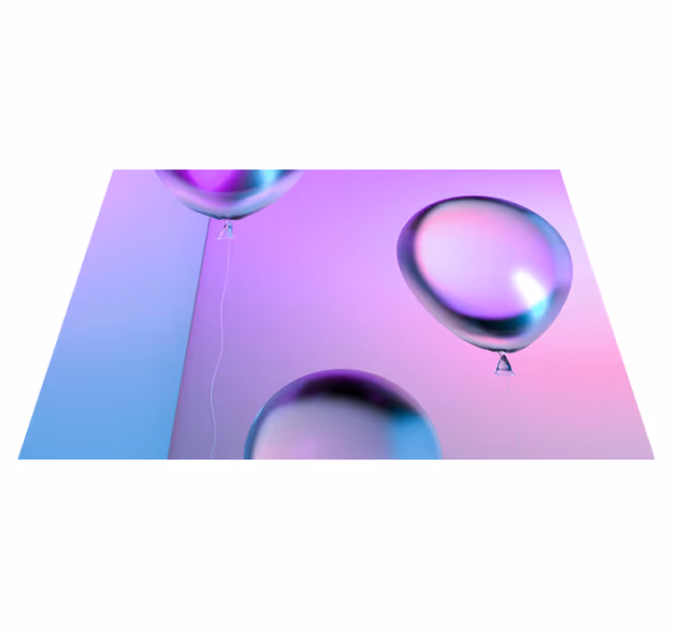 Purple vinyl rug with gradient balloon design - TenStickers