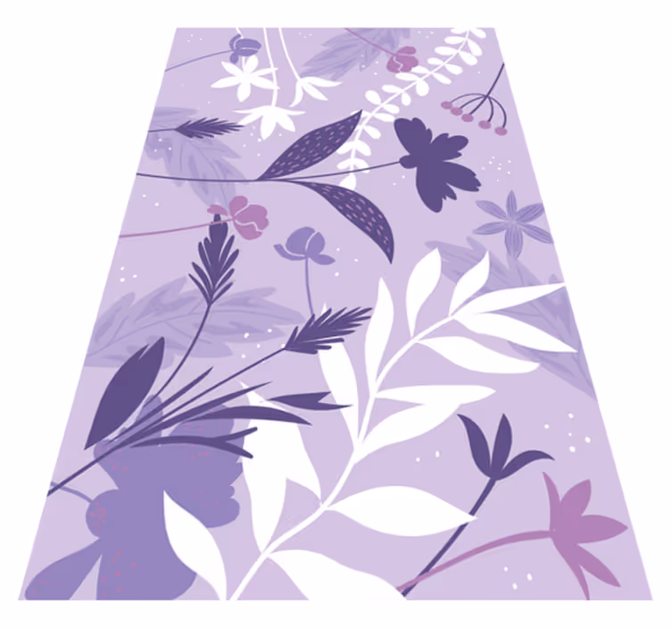Purple flowers purple vinyl rug - TenStickers