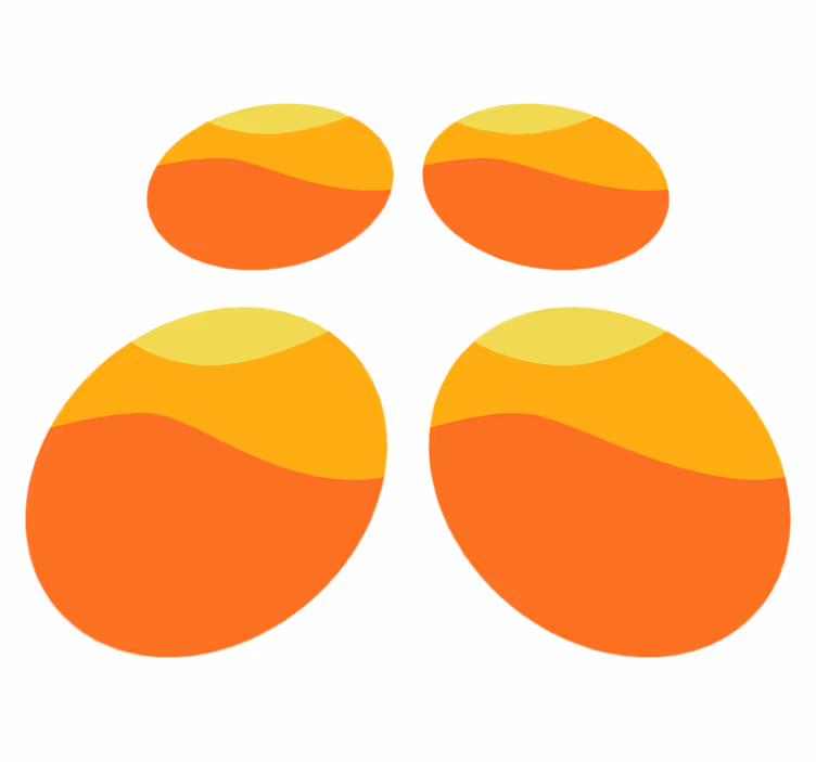 Orange vinyl rug 70's sun circle design - TenStickers
