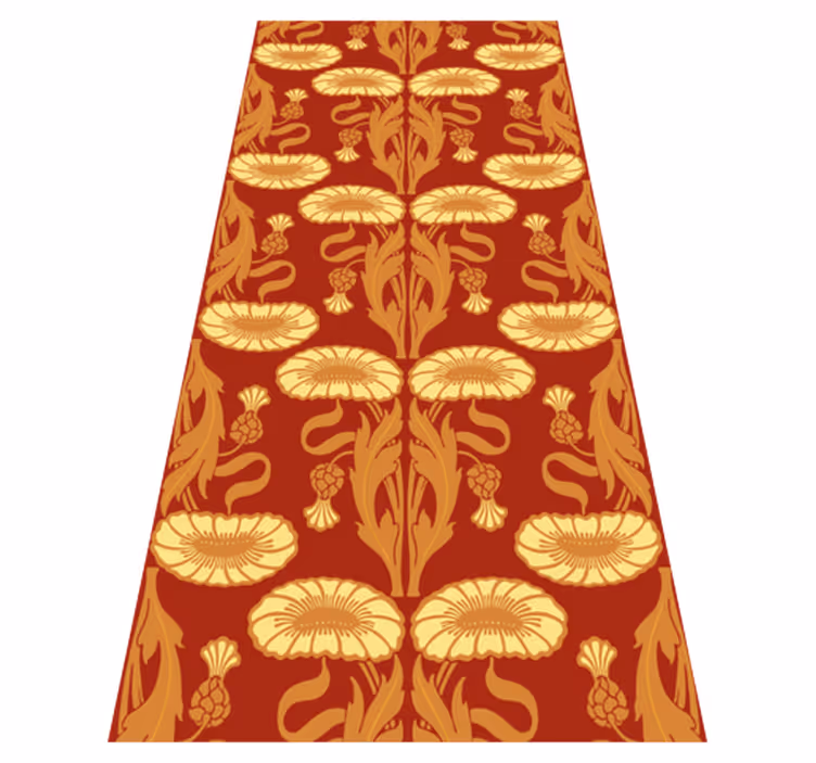 Orange vinyl rug with modern ornament design - TenStickers