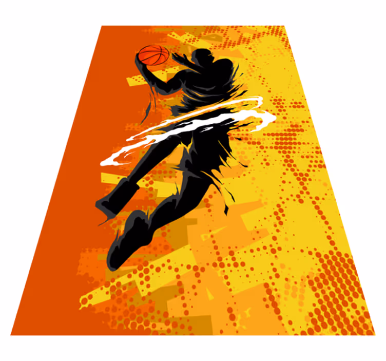 Orange vinyl rug for basketball player - TenStickers