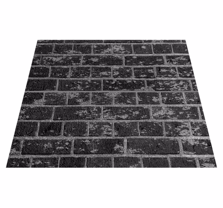 Black vinyl rug with brick pattern effect - TenStickers
