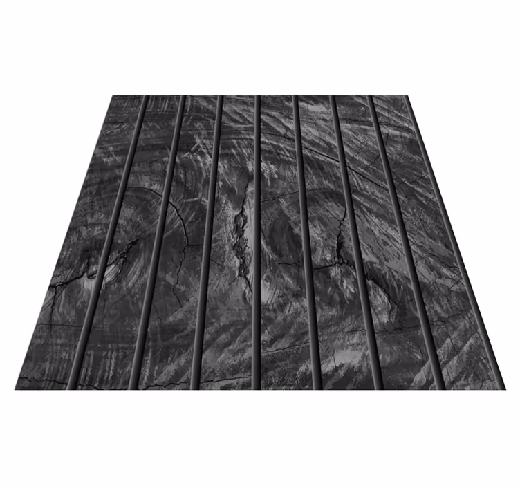 Black vinyl rug with wooden planks design - TenStickers