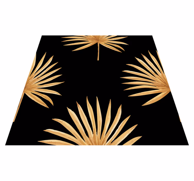 Black vinyl rug with fern pattern - TenStickers