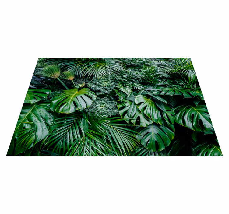 Green vinyl rug jungle sunshine - TenStickers