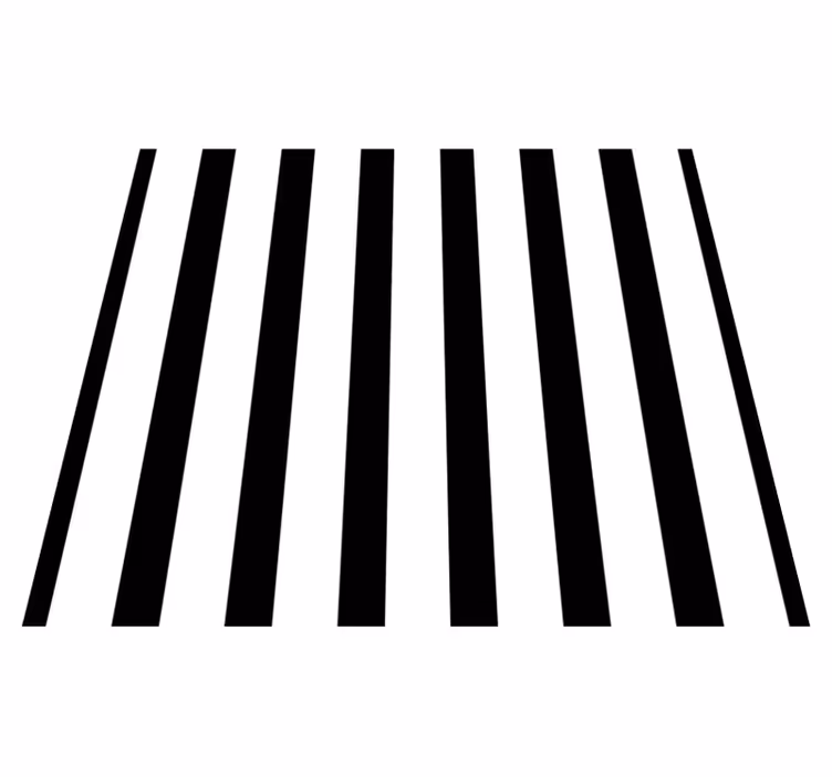Outdoor vinyl rug in classic black and white stripes - TenStickers