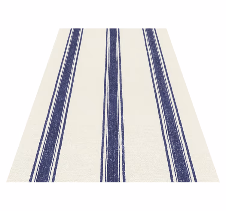 Outdoor vinyl rug in navy blue vertical stripes - TenStickers