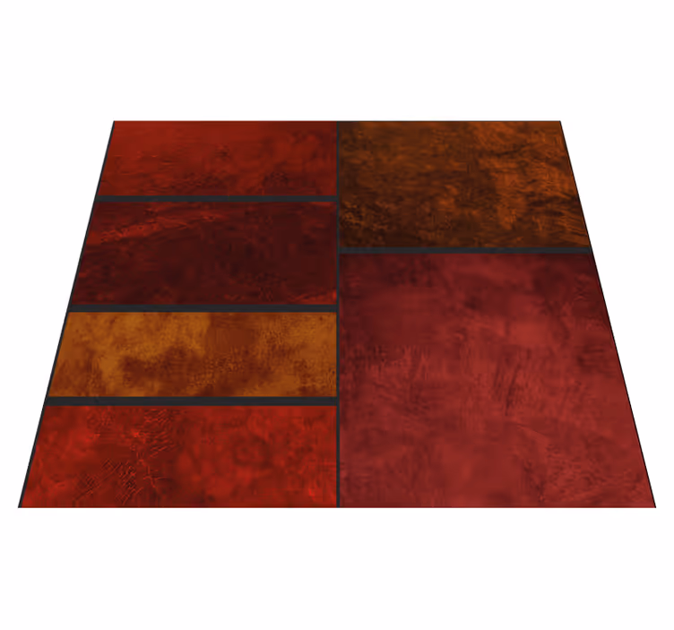 Outdoor vinyl rug with textured patchwork design - TenStickers