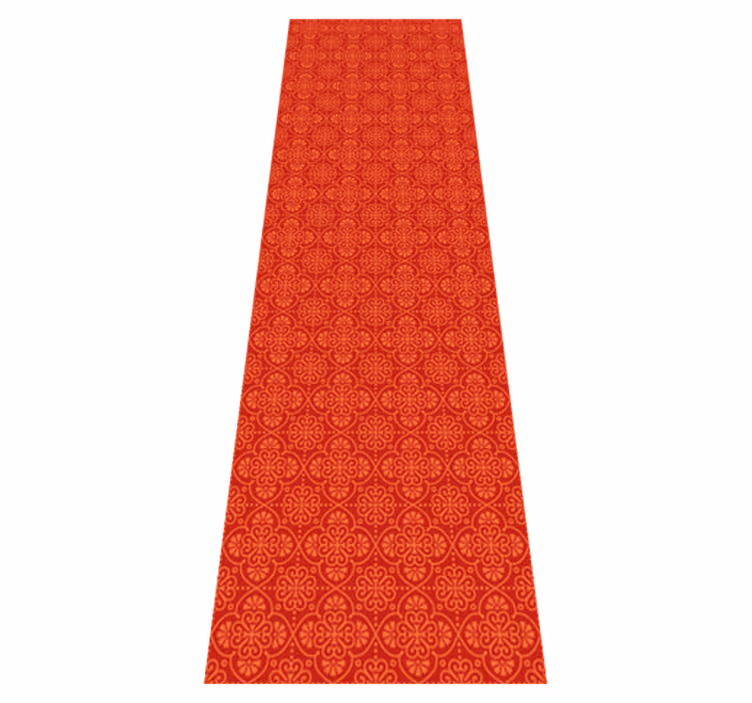 Red vinyl rug with native american design - TenStickers