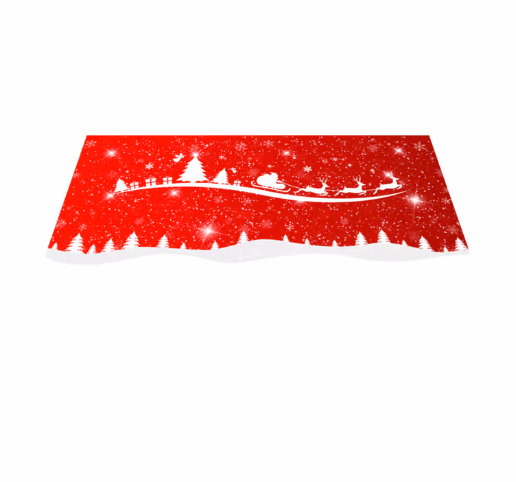Red vinyl rug christmas wave design - TenStickers