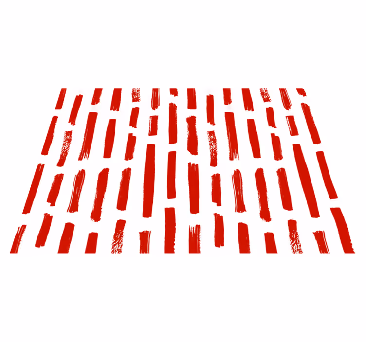 Red vinyl rug in red and white stripes - TenStickers