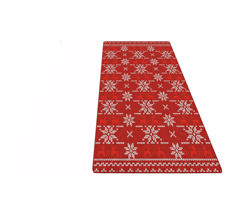 Red vinyl rug with classic christmas design - TenStickers