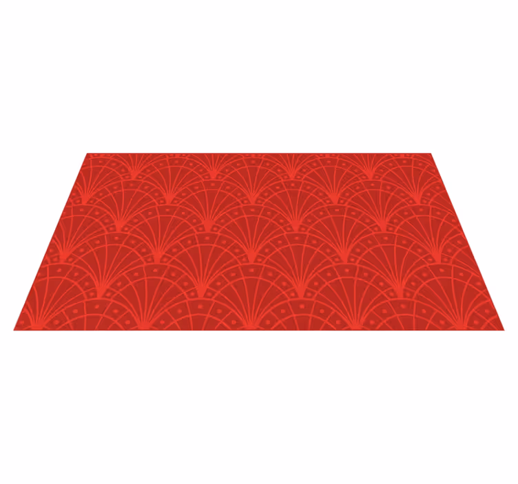 Red vinyl rug in elegant art deco style - TenStickers