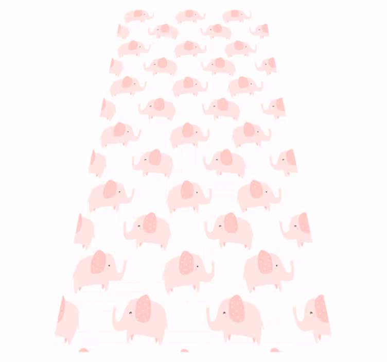 Pink vinyl rug pink elephants - TenStickers