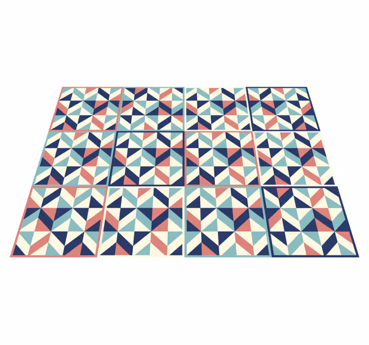 Geometric vinyl rug with geometric patterned surface - TenStickers