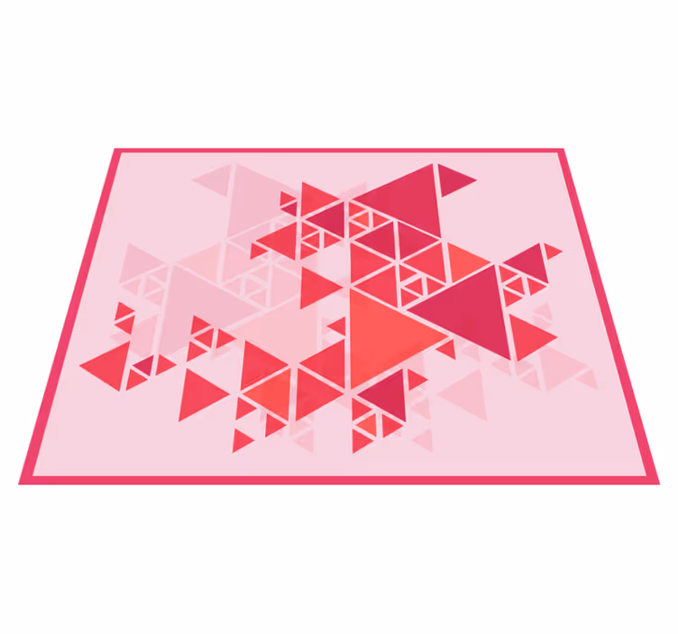 Geometric Pink Overlapping Triangle Pattern Rug  - TenStickers