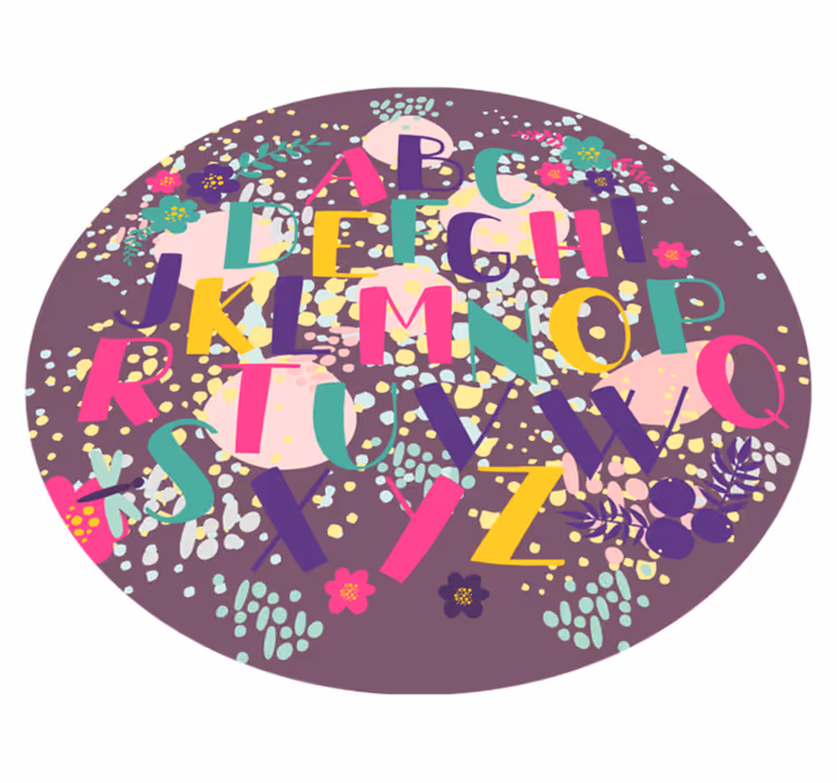 Alphabetical Educational Disc bedroom rug - TenStickers