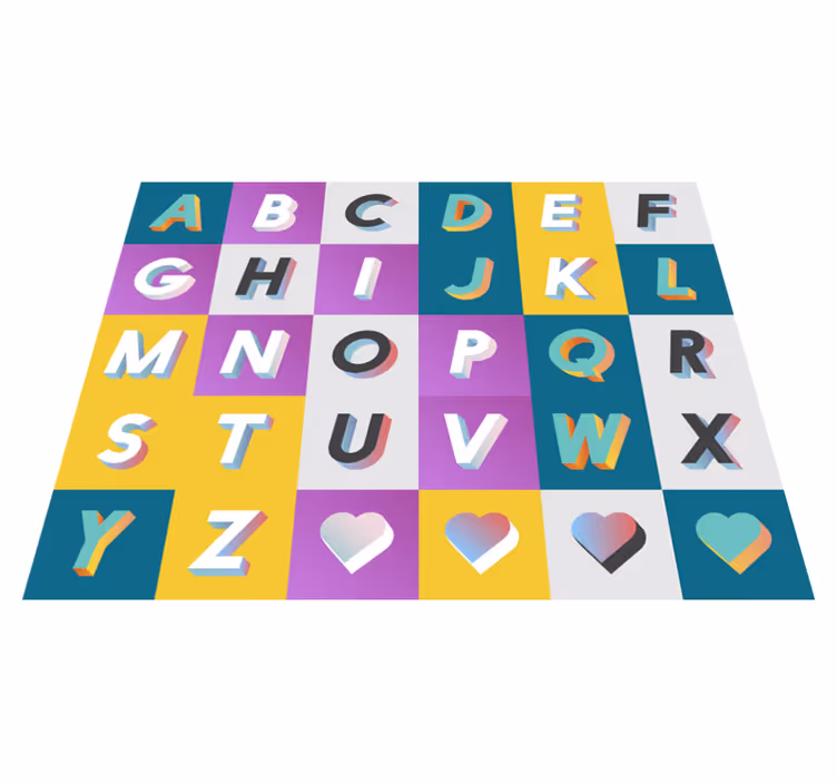 Modern alphabet vinyl rug - TenStickers