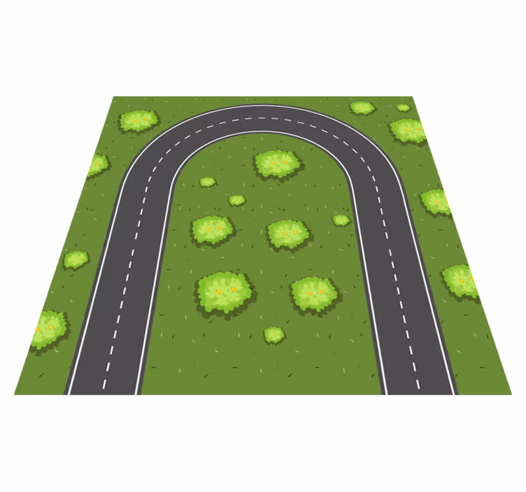 Playful Roadway kids vinyl rug - TenStickers