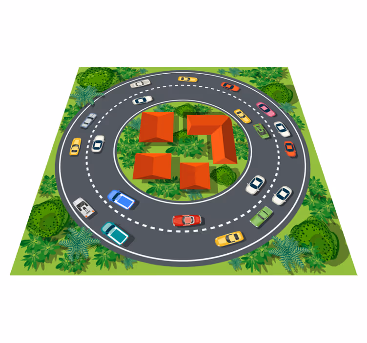 Playful Circuit vinyl rug - TenStickers