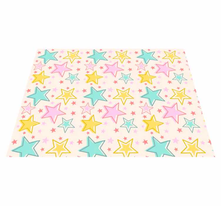 Colorful Starry Pattern star vinyl rug - TenStickers