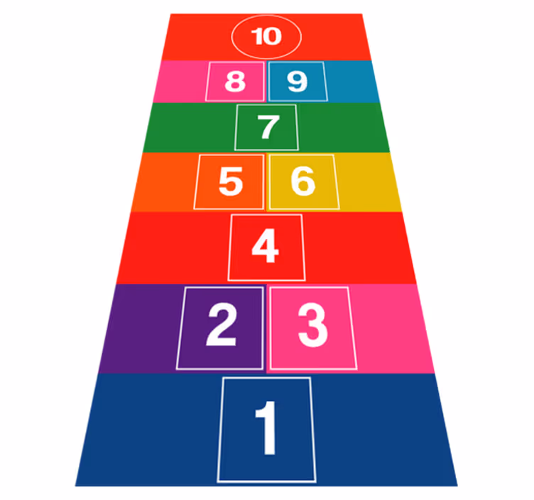 Colourful hopscotch vinyl rug game - TenStickers