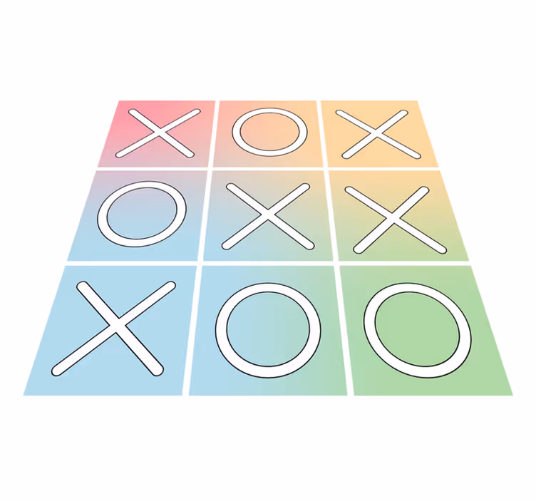 Tic-Tac-Toe Play vinyl rug gaming - TenStickers