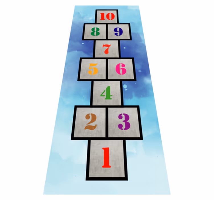 Hopscotch Fun vinyl rug gaming - TenStickers