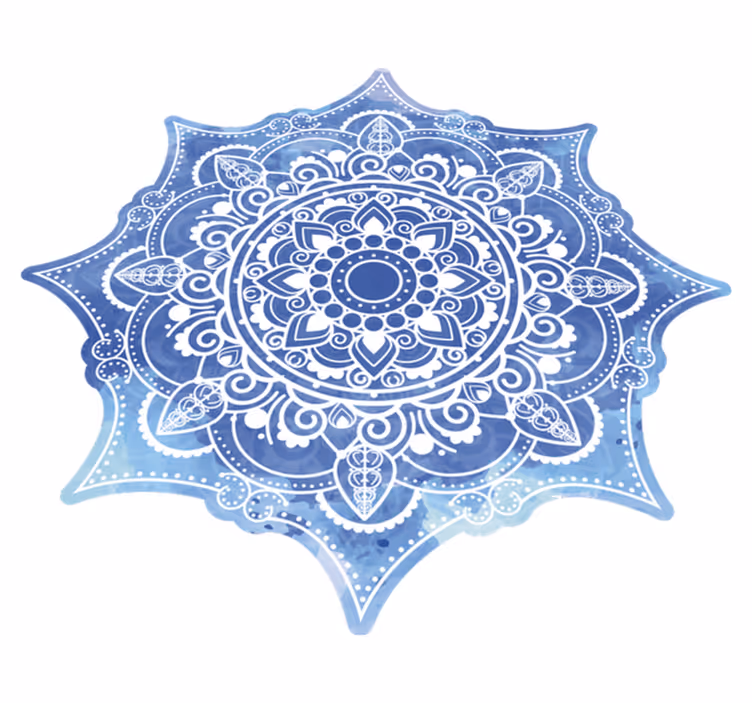 Mandala vinyl rug in blue mandala design - TenStickers