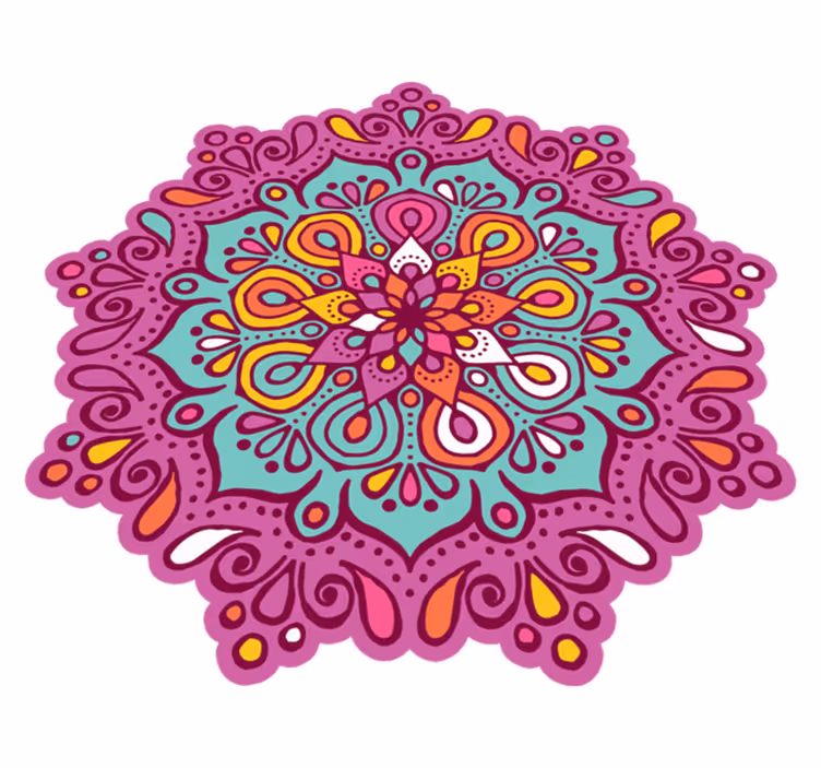 Mandala vinyl rug in vibrant mandala design - TenStickers