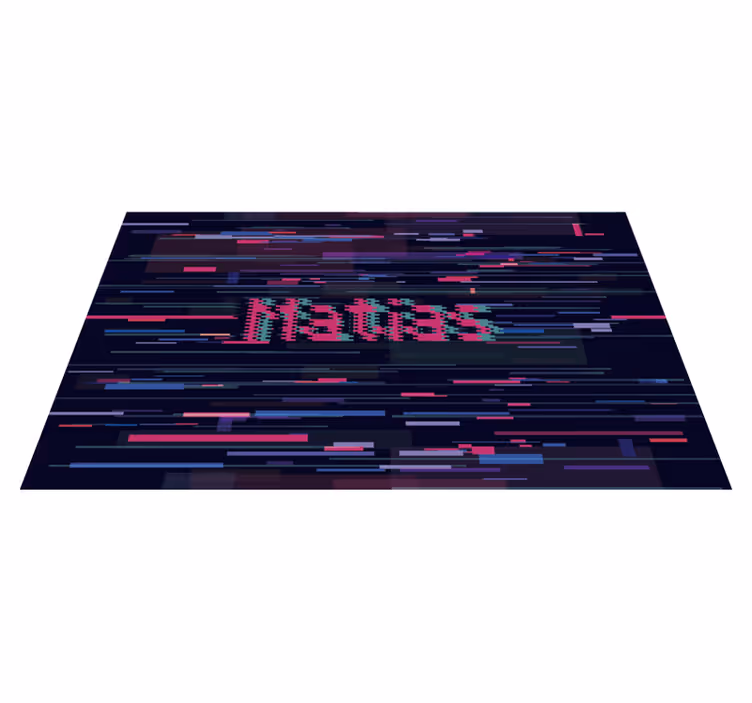 Personalized Glitch Art custom vinyl rug - TenStickers