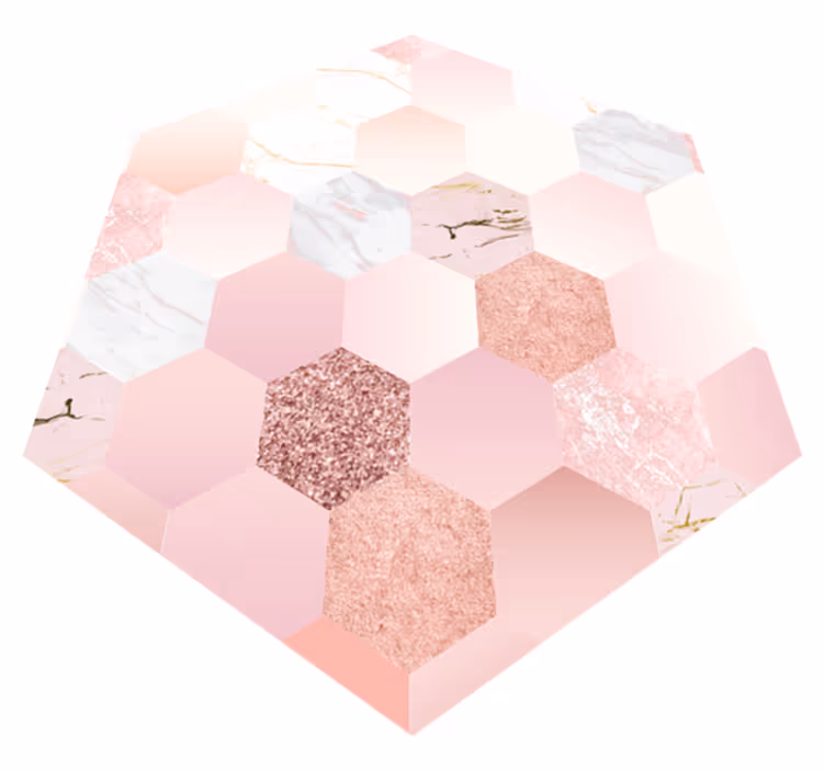 Hexagonal Pastel minimalist vinyl rug - TenStickers